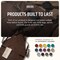 Chef, BBQ and Work Apron with Bottle Opener and Hand Towel - Durable 10oz Cotton Canvas, Brass Hardware and Cross Back Straps - For Men, Women, Grilling, and Cooking (Brown)